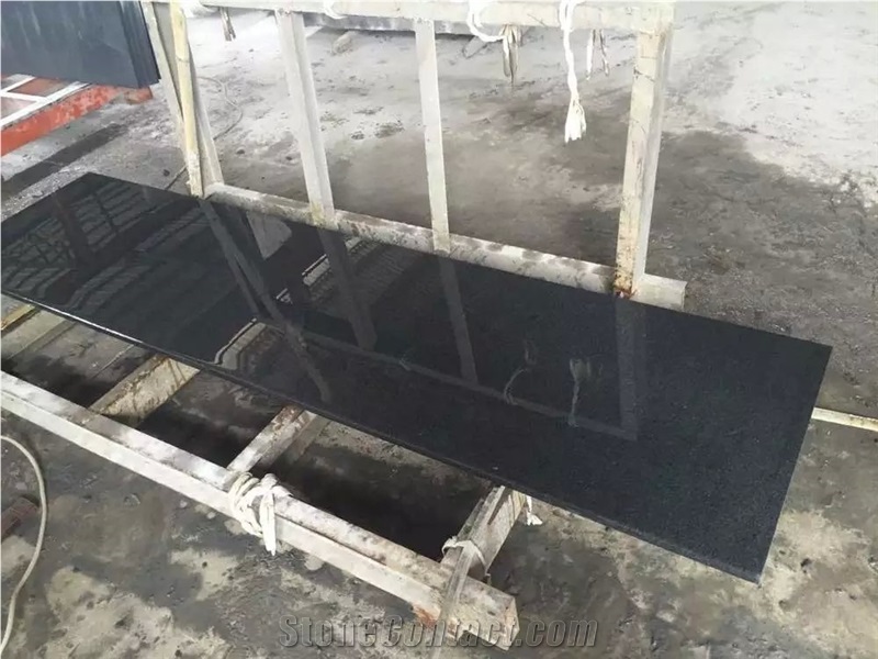 Size 2400x600x20mm Polished and Half Bullnose Granite Countertops Sesame Black G654 Granite