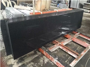 Size 2400x600x20mm Polished and Half Bullnose Granite Countertops Sesame Black G654 Granite