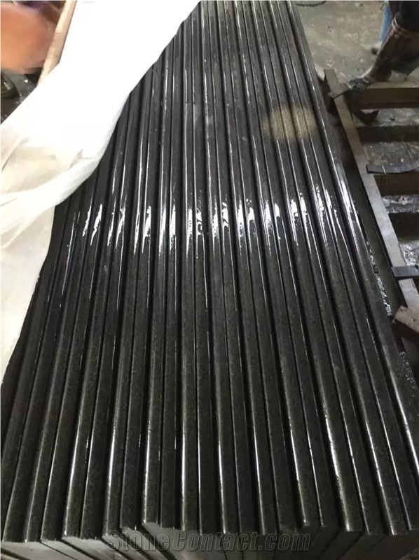 Size 2400x600x20mm Polished and Half Bullnose Granite Countertops Sesame Black G654 Granite