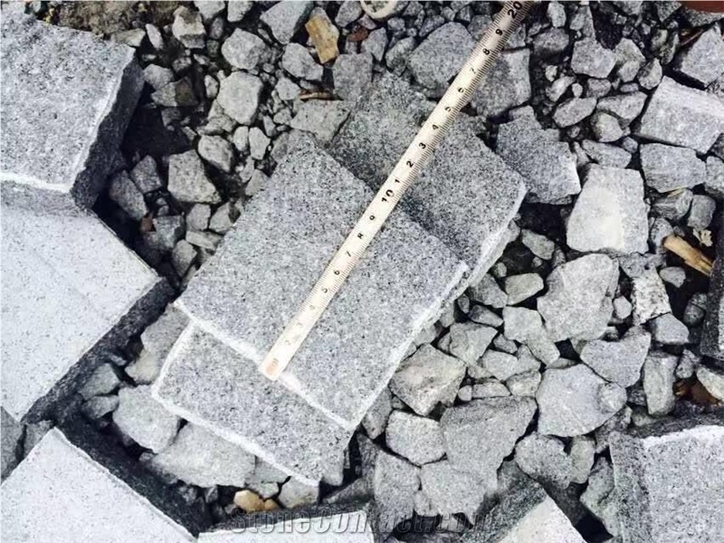 Splitfaced Cube Stone & Pavers G654 Granite, Padang Dark Granite Cobble Stone