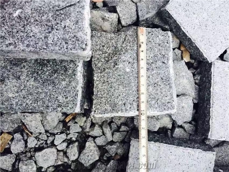 Splitfaced Cube Stone & Pavers G654 Granite, Padang Dark Granite Cobble Stone