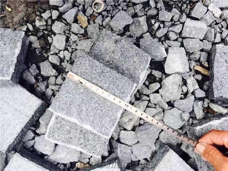Splitfaced Cube Stone & Pavers G654 Granite, Padang Dark Granite Cobble Stone