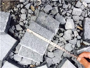 Splitfaced Cube Stone & Pavers G654 Granite, Padang Dark Granite Cobble Stone