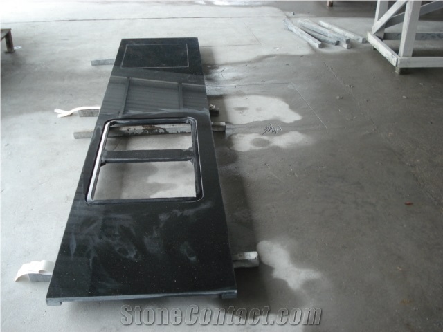 Star Galaxy Granite Kitchen Countertops, Black Galaxy Granite Kitchen Worktops, Polished Stargate Granite Countertops