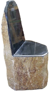 Black Basalt Garden Stone Bench , Table and Chairs