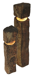 Black Basalt Lanterns for Landscape Decoration , Basalt Stone Lamp in Garden