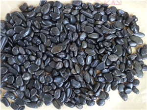 Black Decorative Polished Mixed Color Natural River Pebble Stone ,Black Polishing River Washed Stone in Garden and Landscaping