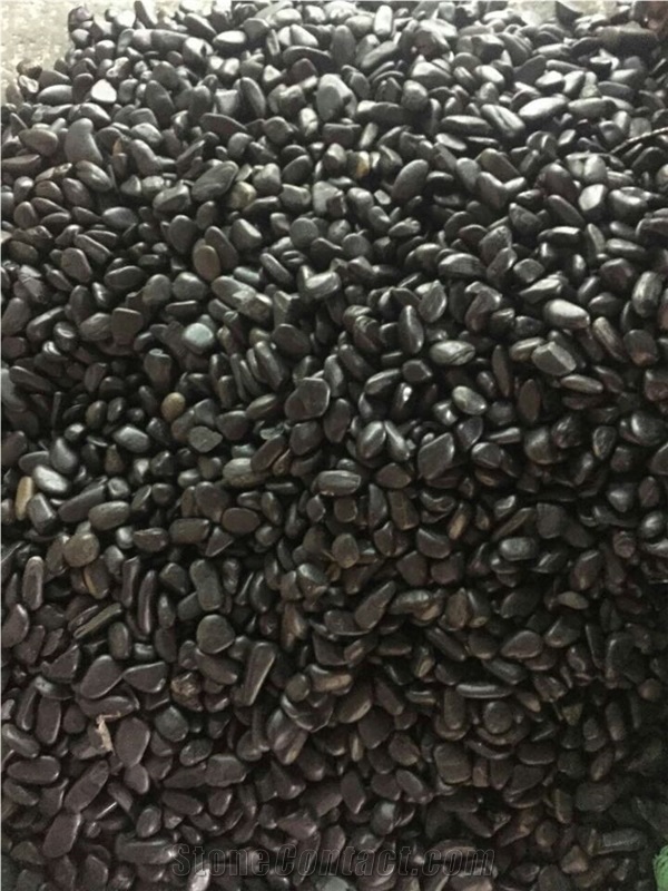 Black Decorative Polished Mixed Color Natural River Pebble Stone ,Black Polishing River Washed Stone in Garden and Landscaping