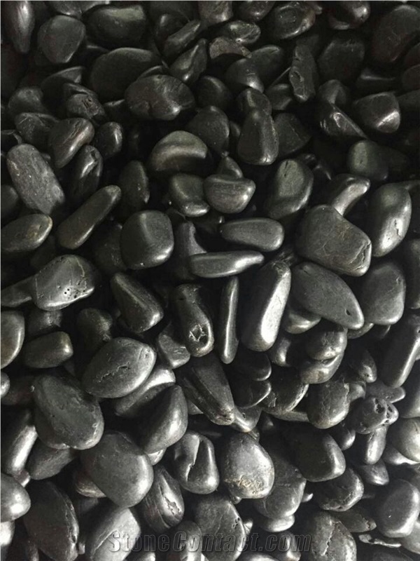 Black Decorative Polished Mixed Color Natural River Pebble Stone ,Black Polishing River Washed Stone in Garden and Landscaping