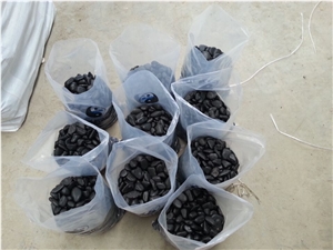 Black Decorative Polished Mixed Color Natural River Pebble Stone ,Black Polishing River Washed Stone in Garden and Landscaping