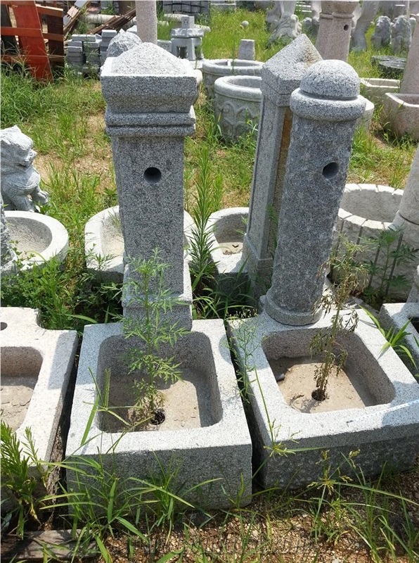 Garden Grey Shanqian Granite Water Bath Outdoor , Stone Water Basin in Garden ,Hand Carved Garden Stone Bird Bath