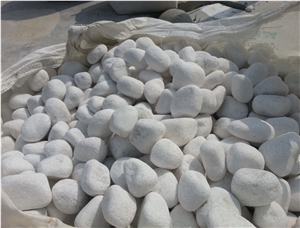 Hot Sale Tumbled Snow White Pebble Stone for Landscaping and Decoration, Snow White Mechaism Stone Pebble