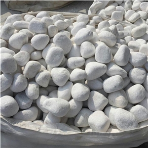 Hot Sale Tumbled Snow White Pebble Stone for Landscaping and Decoration, Snow White Mechaism Stone Pebble