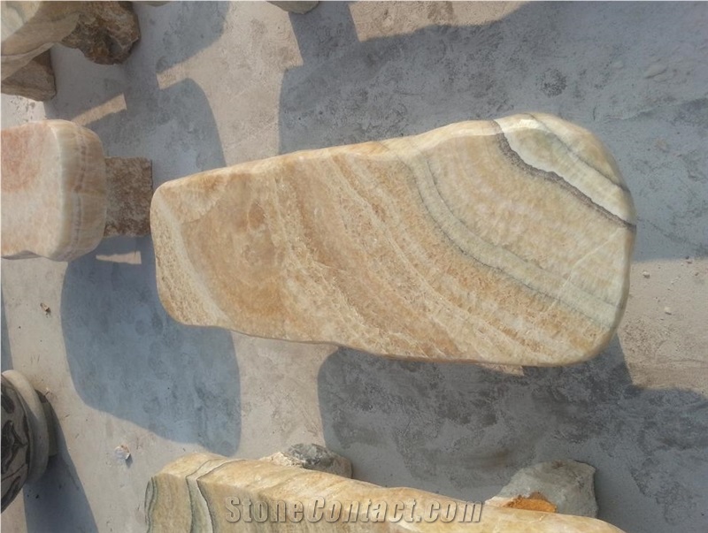 Outdoor Marble Polished Stone Bench and Table