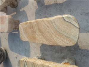 Outdoor Marble Polished Stone Bench and Table