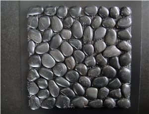 Polished Mix Color River Stone Mosaic in Kitchen and Bathroom ,Pebble Stone Mosaic Tiles in Paving