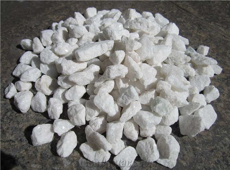 Pure White Natural Crushed River Stone, White Stone Gravel in Garden
