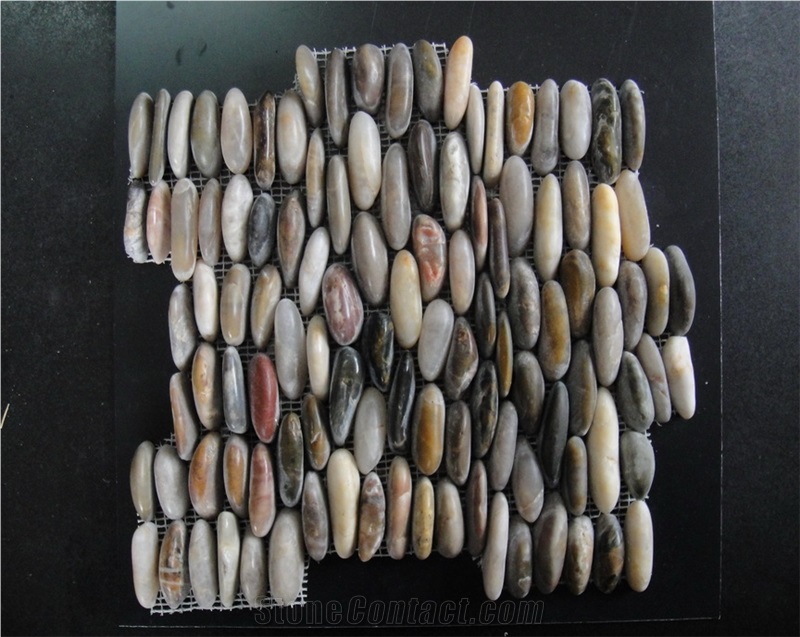 Standing Pebble Mosaic Tile, Stacked Pebble Tile,Swimming Pool Tile
