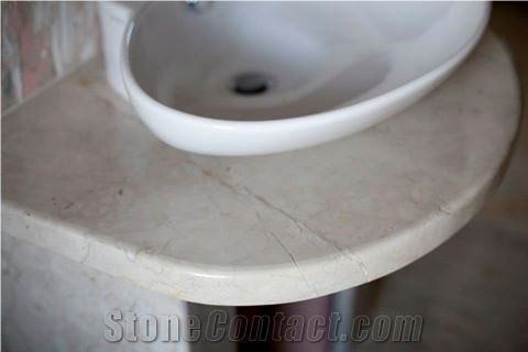 Silit Limestone Bullnosed Edge Pedestal Vanity Top