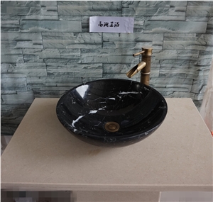 China Basins Black Nero Margiua Vessel Sinks, Wholesale Sinks,Distributed Basins, Farm Basins, Factory Nature Stone Sinks, Manufactured Cheap Round Wash Basins