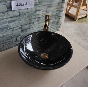 China Basins Black Nero Margiua Vessel Sinks, Wholesale Sinks,Distributed Basins, Farm Basins, Factory Nature Stone Sinks, Manufactured Cheap Round Wash Basins