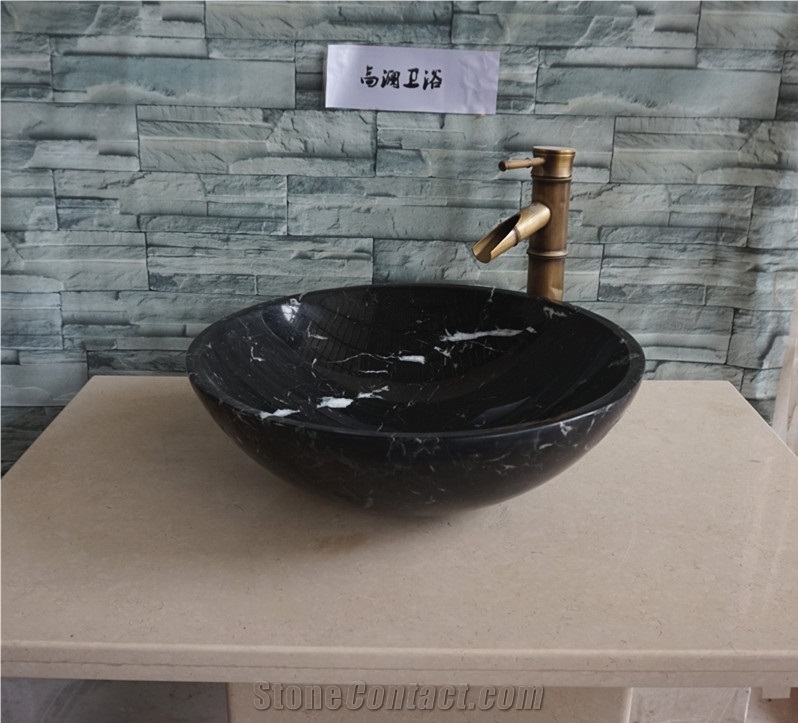 China Basins Black Nero Margiua Vessel Sinks, Wholesale Sinks,Distributed Basins, Farm Basins, Factory Nature Stone Sinks, Manufactured Cheap Round Wash Basins