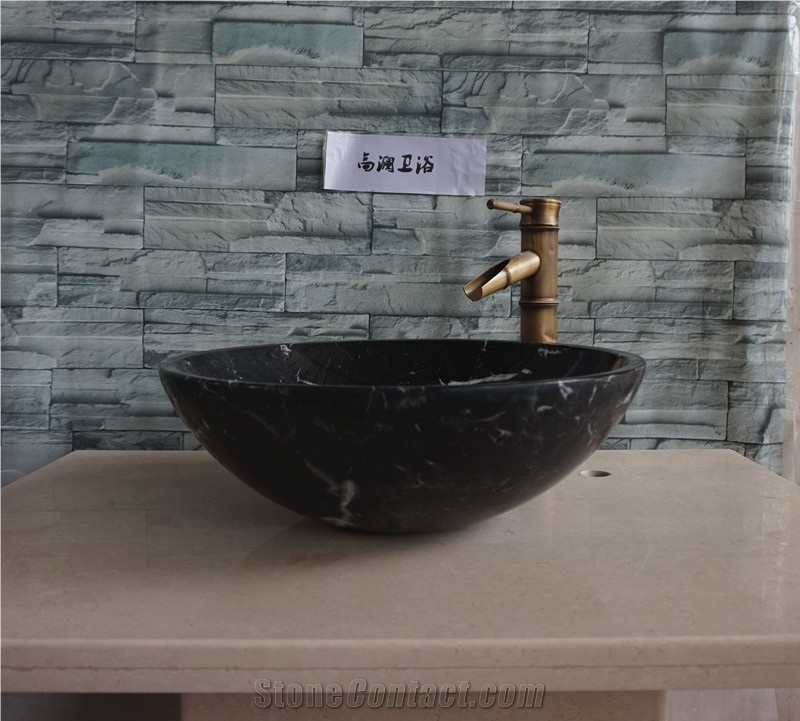 China Basins Black Nero Margiua Vessel Sinks, Wholesale Sinks,Distributed Basins, Farm Basins, Factory Nature Stone Sinks, Manufactured Cheap Round Wash Basins