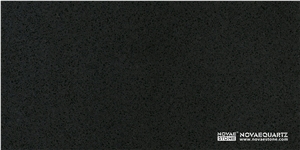 Pure Black Quartz Stone Slabs & Tiles, China Black Quartz