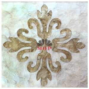 Art Mural Tesserae Capiz Shell Slab Corridor Medallions