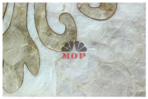 Art Mural Tesserae Capiz Shell Slab Corridor Medallions