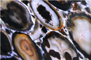 Customized Black Agate Stone Slab, Semi Precious Stone Panels