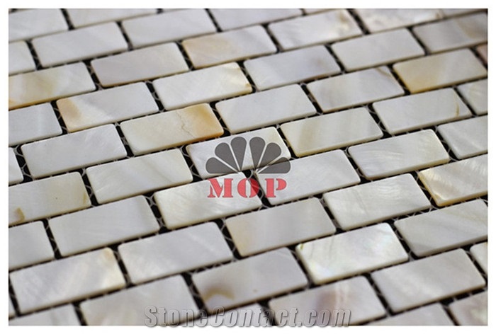 Mesh Brick Interior Wall Pearl Shell Mosaic Tiles