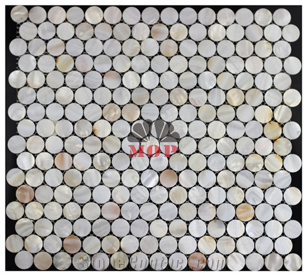 Mesh Round Decoration Panel Pearl Shell Mosaic