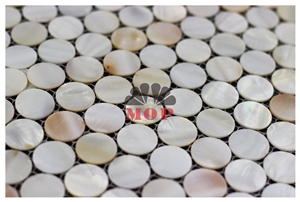 Mesh Round Decoration Panel Pearl Shell Mosaic