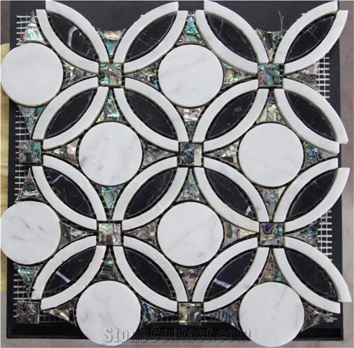 Mixed Art Pattern Pearl Shell Wall Mosaic Home Decoration