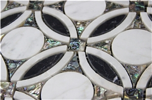 Mixed Art Pattern Pearl Shell Wall Mosaic Home Decoration