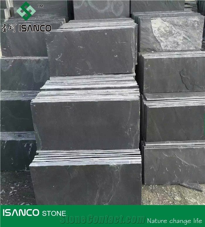 Black Slate Slabs Slate Tiles Natural Surface Black Slate Stone Flooring Very Cheap Slate Floor Tiles Slate Wall Tiles Natural Split Finish Black Slate from China