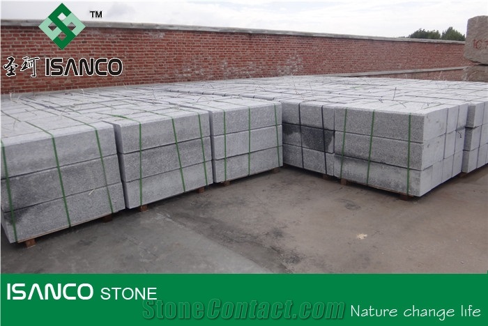 China Cheapest G383 Granite Kerbstone Flamed Grey Granite Curbstone G383 Pearl Flower Granite Light Grey Granite Side Stone Shandong Cheap G383 Granite Road Stone