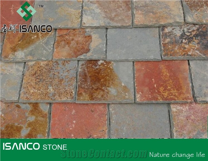 China Natural Slate Tile Roof Rusty Slate Roof Tiles Roofing Tiles Rustic Slate Roof Covering Natural Black Slate Roof Coating Cheap Rust Slates Stone