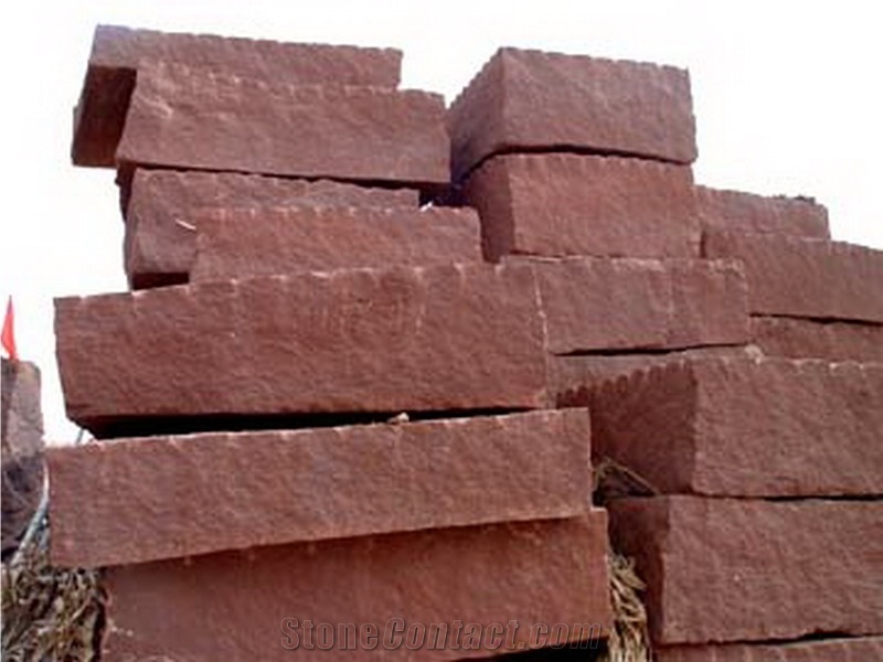 China Red Sunset Sandstone Block, Shandong Red Sandstone Block, Natural Red Sandstone, Cheap Price Sandstone from Quarry Owner