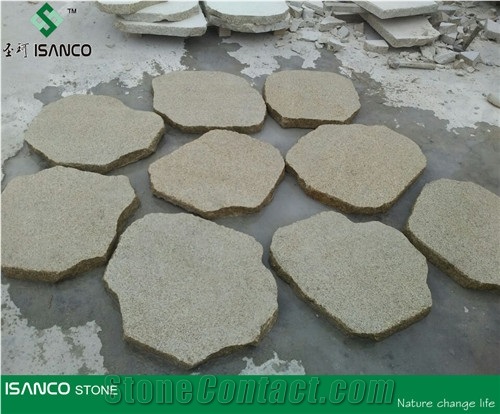 China Shandong Yellow Granite Irregular Flagstones G388 Granite Flagstone Patio Giallo Cecilia Granite Flagstone Walkway Pavers Flagstone Courtyard Yellow Granite Flagstone Road Paving for Outdoor