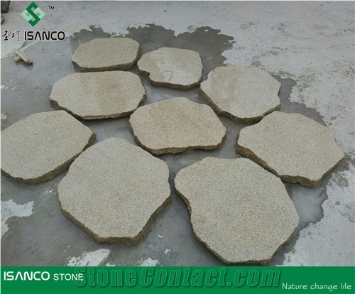 China Shandong Yellow Granite Irregular Flagstones G388 Granite Flagstone Patio Giallo Cecilia Granite Flagstone Walkway Pavers Flagstone Courtyard Yellow Granite Flagstone Road Paving for Outdoor