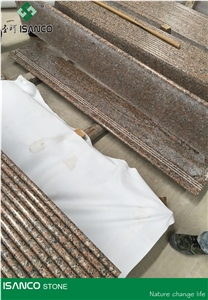 Chinese Red Granite Staircase G562 Granite Steps Bullnose Polished Maple Red Granite Stair Riser/ Stair Treads G562 Marple Red Granite Light Color Stair Threshold