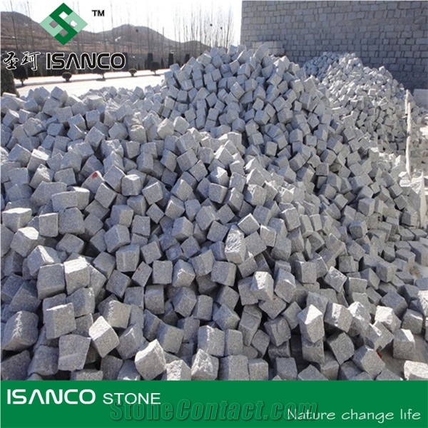 G341 Grey Granite Pavers/Cube Stone/China Grey Granite Cobble Stone, Lightly Tumbled Cubes