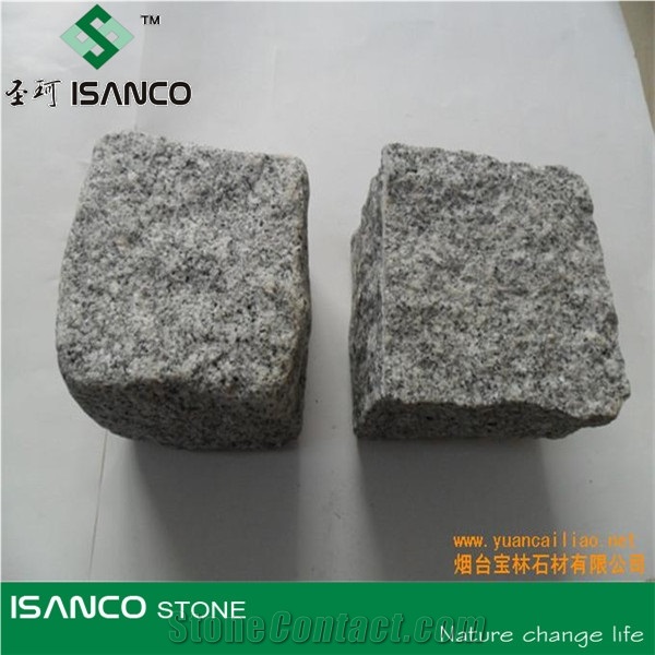 G341 Grey Granite Pavers/Cube Stone/China Grey Granite Cobble Stone, Lightly Tumbled Cubes