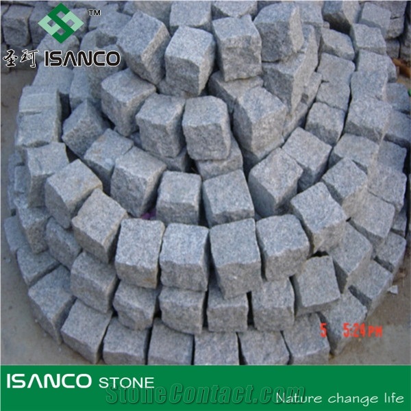 G341 Grey Granite Pavers/Cube Stone/China Grey Granite Cobble Stone, Lightly Tumbled Cubes