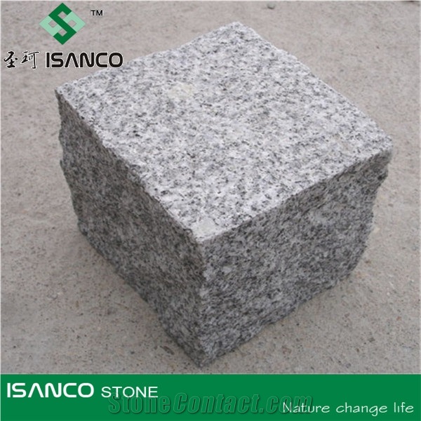 G341 Grey Granite Pavers/Cube Stone/China Grey Granite Cobble Stone, Lightly Tumbled Cubes