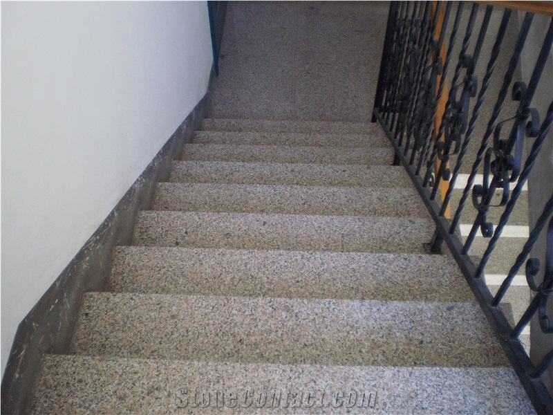 G361 Wulian Flower Pink Granite, Cheap Red Granite Steps & Stairs, China Pink Granite Risers