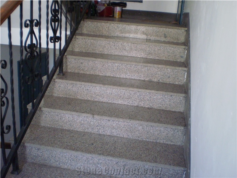 G361 Wulian Flower Pink Granite, Cheap Red Granite Steps & Stairs, China Pink Granite Risers
