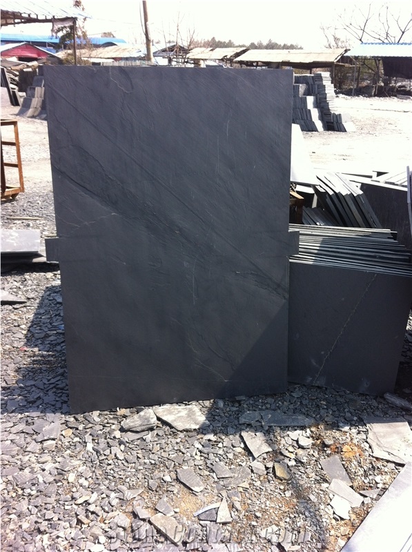 Jiangxi Black Slate Floor Tiles, Slate Wall Tiles, Black Slate Tiles and Slabs